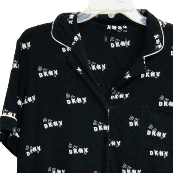 DKNY LOGO SLEEP top in black and white Medium - Picture 4 of 6